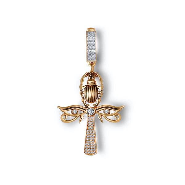 Taşlı Ankh Charm