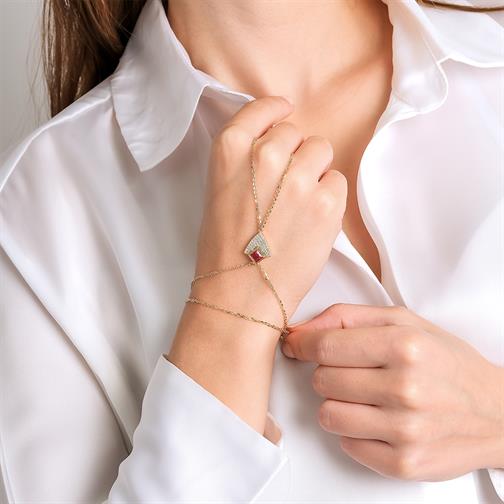 Taşlı Geometrik Kalkan Şahmeran