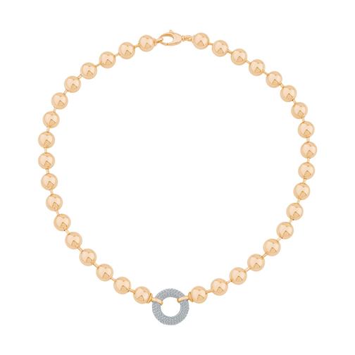 Taşlı Halka Top Top Zincir Kolye