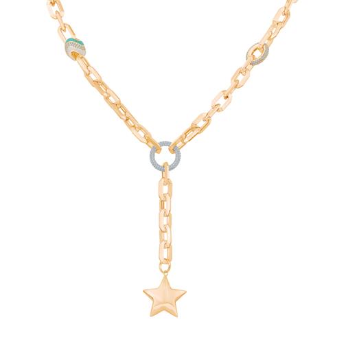 Taşlı Halka Yıldız Kolye