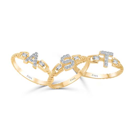 Taşlı Harf Altın Yüzük