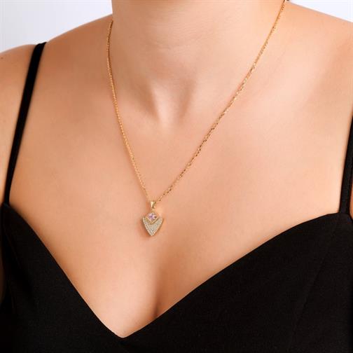 Taşlı Kalkan Kolye