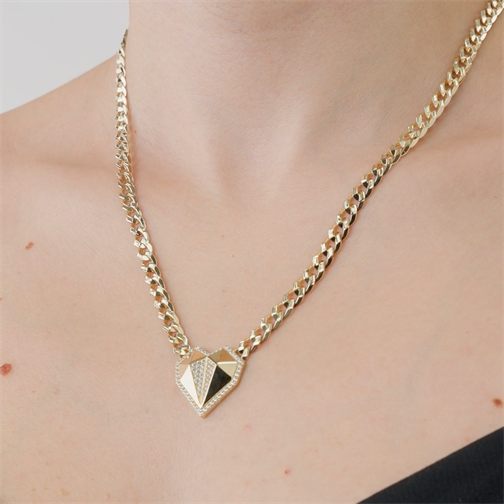 Taşlı Kalp Gurmet Kolye