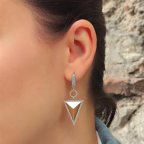 Taşlı Pramit Küpe