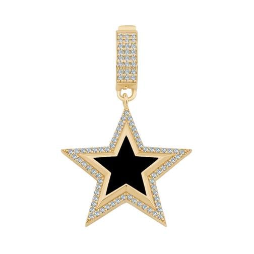 Taşlı Siyah Yıldız Kolye Ucu Charm