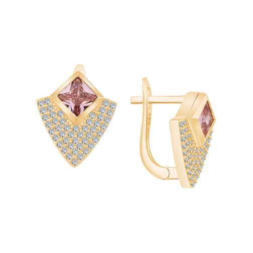 Taşlı Üçgen Formlu Küpe