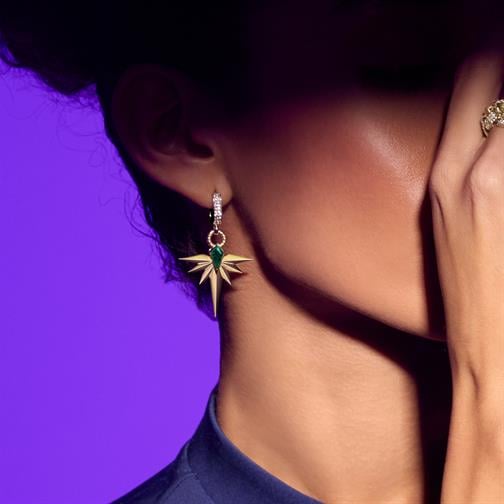 Taşlı Yarım Kuzey Yıldızı Küpe