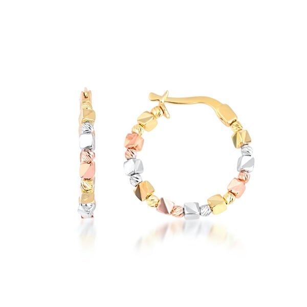 Üç Renk Küp Küp Halka Küpe