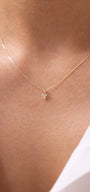 Üç Taş Işıltısı 14 Ayar Altın Kolye