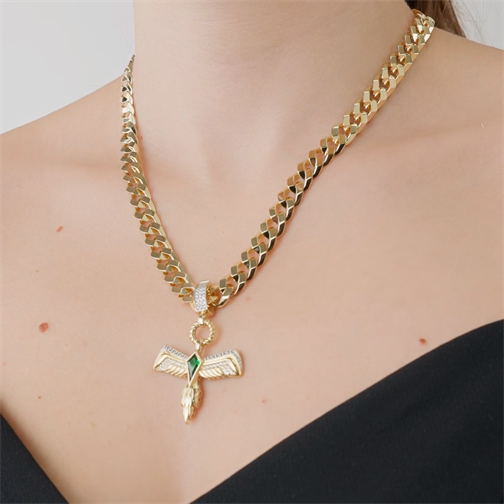Yeşil Taşlı Anka Kuşu Charm