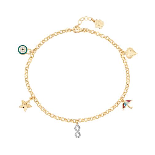 Yıldız Nazar Boncuğu Şans Altın Halhal