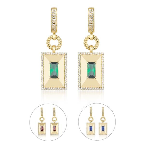 Zümrüt Taşlı Küpe