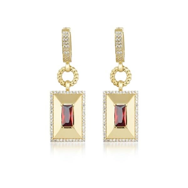 Zümrüt Taşlı Küpe