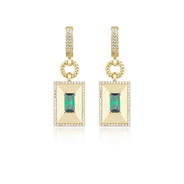 Zümrüt Taşlı Küpe