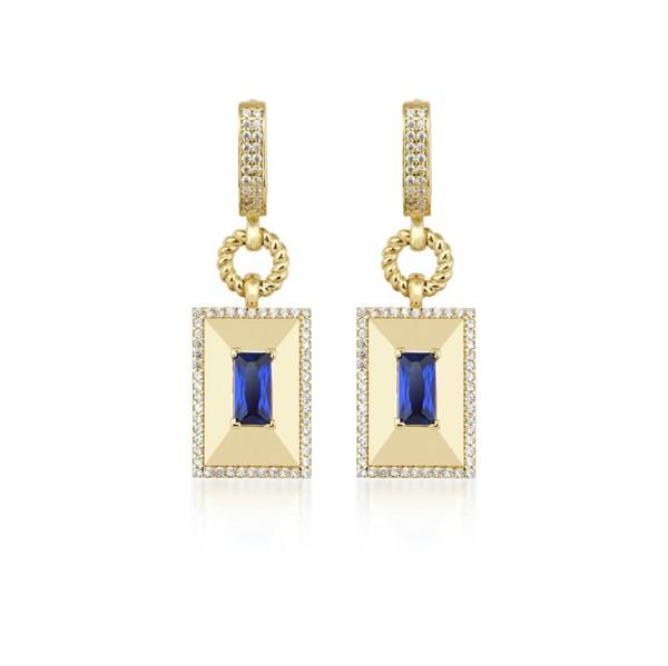 Zümrüt Taşlı Küpe